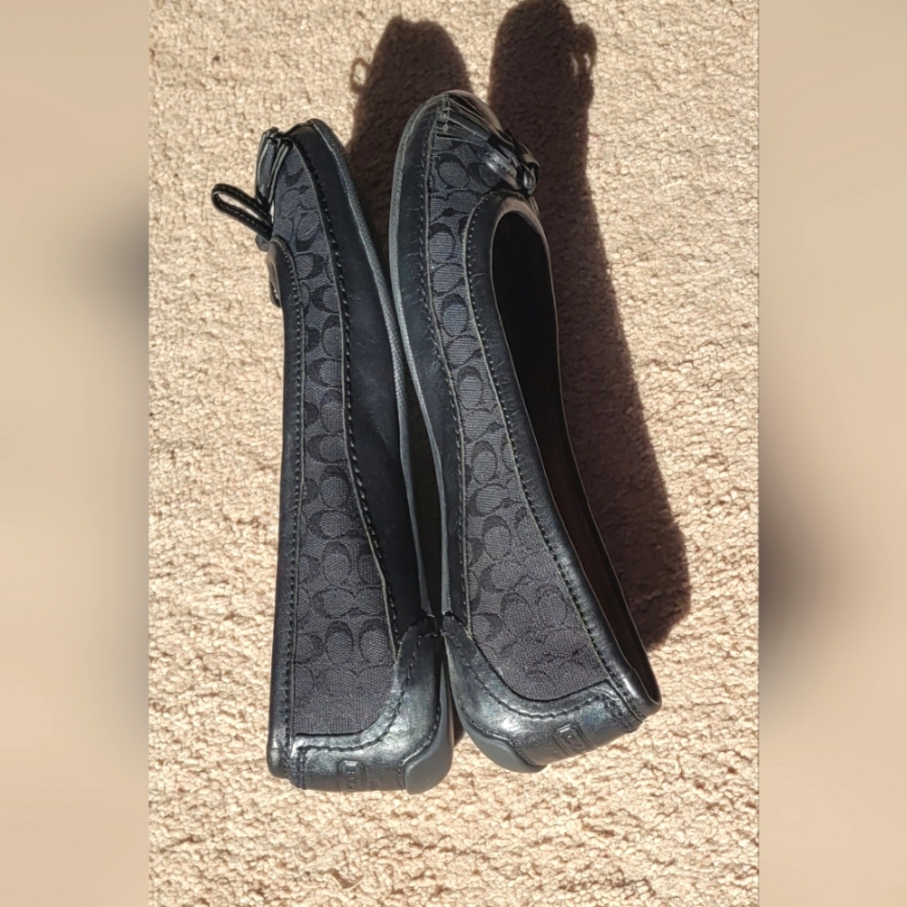 Coach NY Black Leather ,Bow Loafers Slip On Shoes Women's 9.5 - Picture 10 of 14